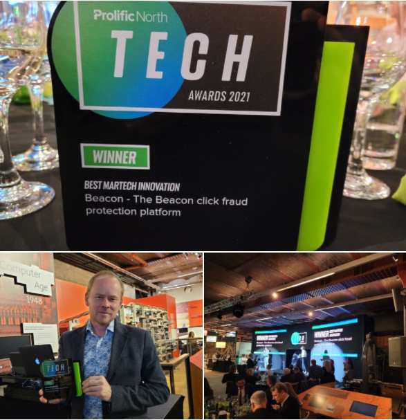 image shows Veracity CTO Stewart Boutcher at the Prolific North Tech Awards